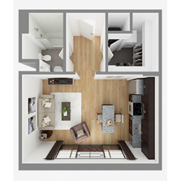 0-bedroom floor plan image