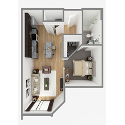 1-bedroom floor plan image